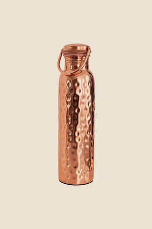 Kopero Copper Water Bottle Hammered, product photo on a white background